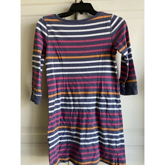 LL Bean Girl’s 12 Cotton‎ Dress Gray Stripe Pink - Picture 4 of 4